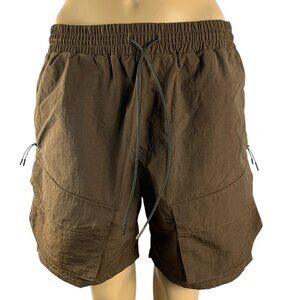 Richie Le Collection Cargo Short Mens Sz M Brown Utility RLC Pockets Drawstring